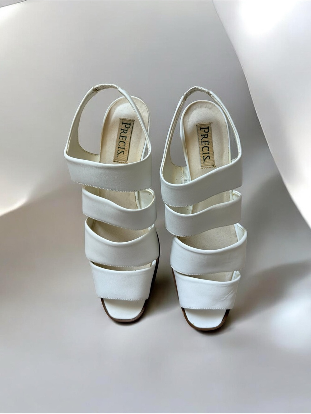 PRECIS White Strappy Slingback Sandals for Women